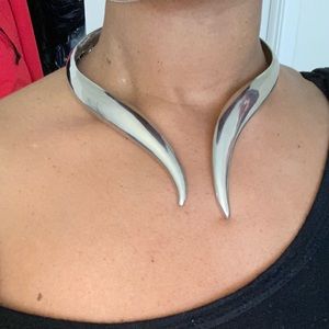 Stammer piece sliver plated Necklace